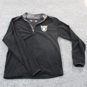 Las Vegas Raiders Antigua Black 1/4 Zip Pullover Long Sleeve Fleece Shirt Mens M